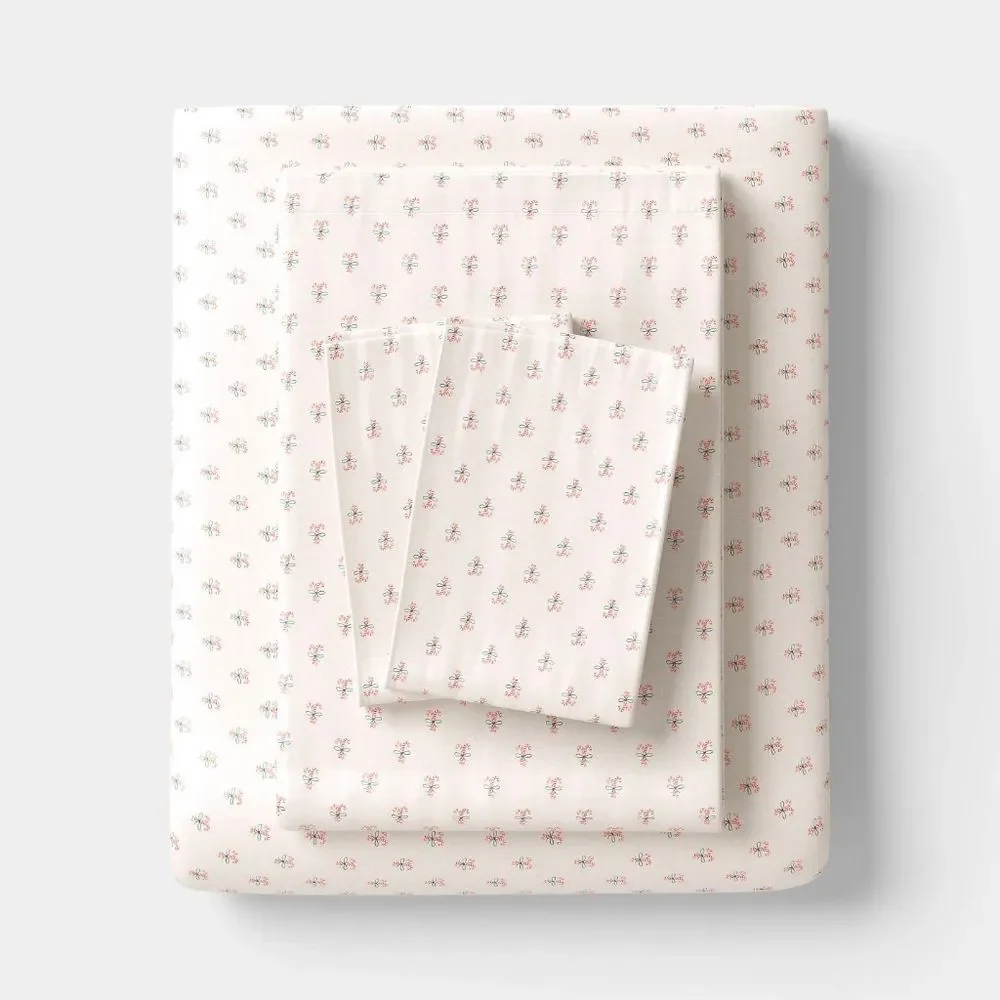 Full Christmas Holiday Cotton Sateen Sheet Set Candy Canes  Wondershop New